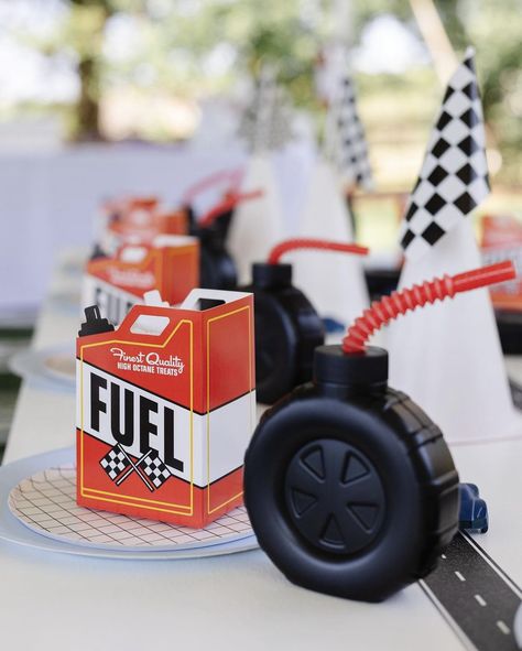 Speedway Birthday Party, Car Show Themed Birthday Party, 2 Fast 2 Furious Party Favors, Two Fast 2 Furious Birthday Party, First Ride Birthday, Third Birthday Race Car Theme, Fast One Birthday Centerpieces, Cars Birthday Centerpieces, Car Themed Birthday Party 1 Year