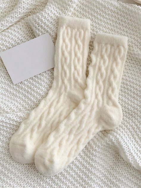 1pair Women's Thick, Soft, Warm Mid-calf Solid Color Floor Socks For Autumn And WinterI discovered amazing products on SHEIN.com, come check them out! Sleep Socks, Girls Home, Color Floor, Fluffy Socks, Sleep On The Floor, Fried Dough, Women Crew Socks, Winter Socks, Women's Socks