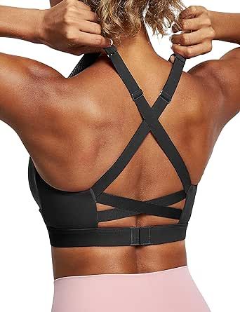 IUGA High Impact Sports Bras for Women High Support Criss-Cross Back Strappy Sports Bra Padded Twisted Yoga Workout Bras High Impact Sports Bras, Cute Sports Bra, High Impact Sports Bra, Strappy Sports Bras, Padded Sports Bra, Yoga Bra, Yoga Workout, Padded Bras, Sports Bras