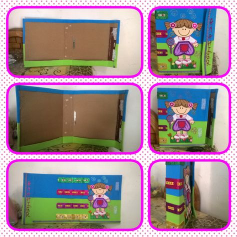 Carpeta de evidencias elaborada con una caja de cereal, foami, broche Baco y mucha imaginación Craft Time, Shrek, Quiet Book, Pregnancy Photos, Classroom Decorations, Preschool, Hello Kitty, Kitty, Halloween