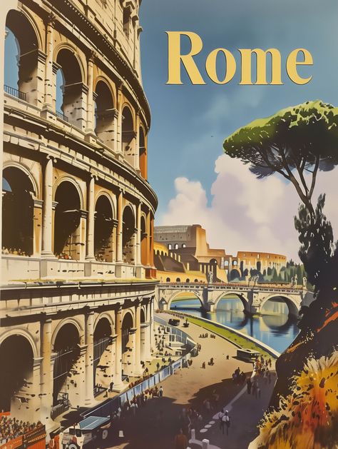 Discover the grandeur of Rome with our Colosseum Art Print, featuring the enduring beauty of the world-renowned Roman amphitheater. This vintage travel poster captures the essence of the Colosseum's majestic structure, a testament to Italy's rich historical and cultural tapestry. 50% OFF EVERYTHING! ✨  Limited-time SALE on all my Etsy art! Don't miss out, this steal won't last! . . . . . ..#italianart #italianposter #modernitalianart #contemporaryitalianart #romeart Rome Poster Vintage, Vintage Looking Posters, Rome Wall Art, Vintage Postcard Display, Rome Postcard, Italy Vintage Poster, Colosseum Art, Rome Poster, Postcard Wall