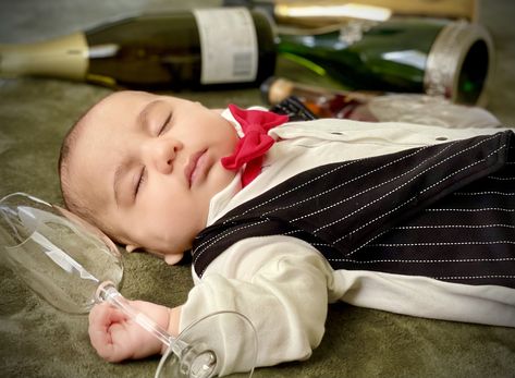 Passed out after party Drunk Baby, After Party, Baby Photoshoot, Liquor, Baby Face