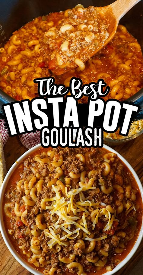 Pressure Cooker Goulash Recipe, Instant Pot Goulash, Easy Goulash Recipes, Instapot Meals, Instant Pot Pasta, Goulash Recipe, Instant Pot Pasta Recipe, Goulash Recipes, Instant Pot Meals