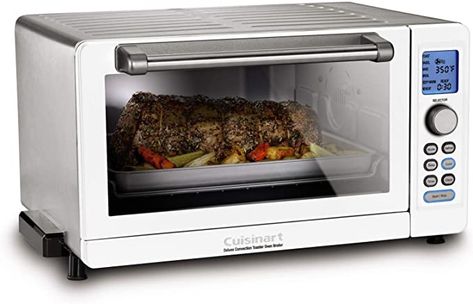 Amazon.com: Cuisinart TOB-135W Deluxe Convection Toaster Oven Broiler, White: Home & Kitchen Cuisinart Toaster Oven, Cuisinart Toaster, Convection Toaster Oven, Smart Oven, Frozen Foods, Convection Oven, Coffee Machines, Slice Of Bread, Toaster Oven