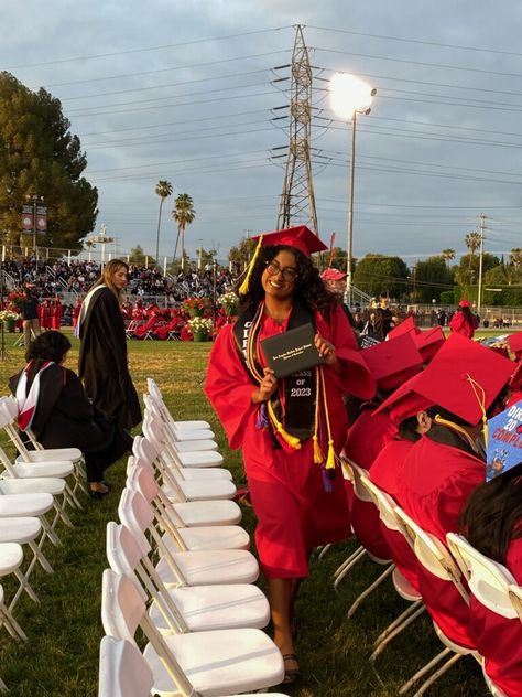 red cap and gown, graduation aisle, holding high school diploma, milestone moment, curly hair, Sri Lankan girl, achievement, proud moment Red Cap And Gown Graduation, Red Cap And Gown, Sri Lankan Girl, Red Graduation Cap, Gown Graduation, Graduation Cap And Gown, School Diploma, High School Diploma, Cap And Gown