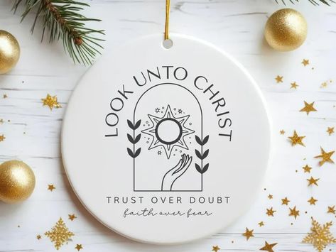 Look Unto Christ LDS Youth Theme 2025 Ornament Look Unto Me in Every Thought Doctrine and Covenants Scripture 2025 Young Women YW YM - Etsy Look Unto Christ Youth Theme 2025, Temple Quotes, Lds Youth Theme, Lds Youth, Youth Theme, Doctrine And Covenants, Faith Over Fear, Holiday Deals, The Covenant