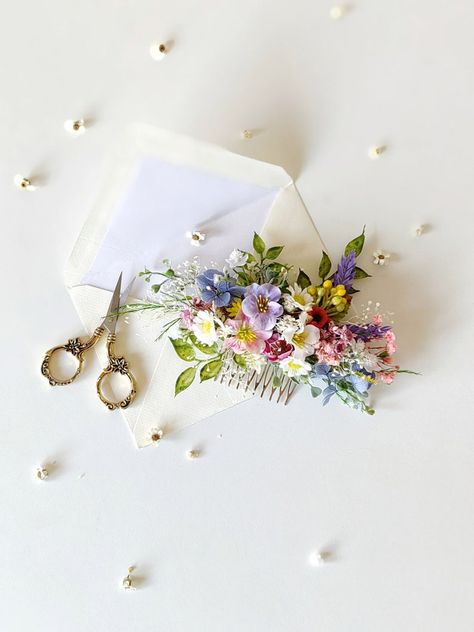 Wildflower Hair Comb Romantic Bridal Hair Comb Boho Wedding Accessories Summer Wedding Garden Wedding Bridal Hair Comb Meadow Flowers Summer - Etsy Wildflower Hair, Romantic Bridal Hair, Boho Wedding Accessories, Wildflower Wedding Theme, Floral Wedding Hair, Wedding Bridal Hair, Flower Comb, Fairy Wedding, Wedding Garden