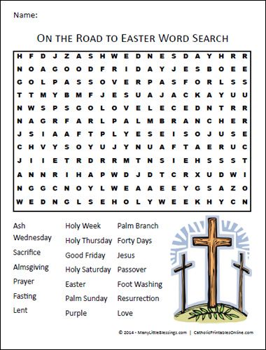 A free printable Lent word search puzzle featuring twenty words and terms that are related to Lent and Holy Week. Lent Kids, Lent Activities, Catholic Printables, Easter Word Search, Lenten Activities, Religion Activities, Easter Games For Kids, Easter Sunday School, Maundy Thursday