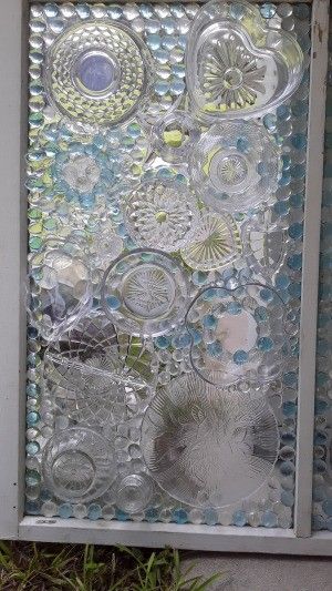 DIY Old Window Decoration | ThriftyFun Diy Window Glass Art, Recycled Windows Ideas, Diy Window Crafts, Repurposed Windows Ideas Diy Projects, Old Window Frames Without Glass Ideas, Stained Glass Using Old Plates, Glass On Glass Art, Repurposed Windows Ideas, Old Window Ideas For Outside