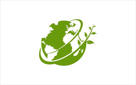 Green Earth Vector Logo Design Terra Logo Design, Earth Logo Design Ideas, Earth Logo Design, Environment Logo Design Ideas, Globe Logo Design Earth, Earth Vector Illustration, Earth Vector, Bull Images, Earth People