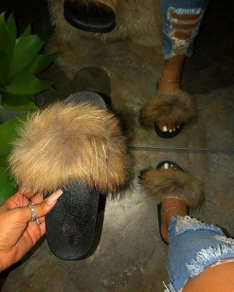 Fur Shoes, Casual Slippers, Shop Small Business, Fur Slides, Platform Heels, Summer Shoes, 2 Colours, Black Sandals, All Products