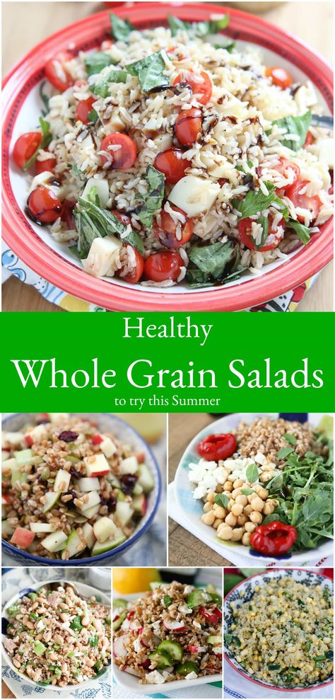 These healthy whole grain salad recipes are sure to be light, yet filling and absolutely delicious additions to your summer menu! Whole Grain Recipes, Grain Salad Recipes, Grain Salads, Healthy Superbowl, Grain Recipes, Quinoa Rice, Side Salad Recipes, Grain Salad, Summer Menu