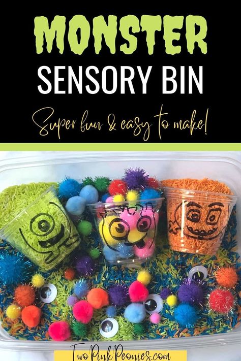 Monster Sensory Bin, Monster Theme Classroom, Sensory Classroom, Sensory Activities For Preschoolers, Halloween Activities Preschool, Monster Activities, Toddler Themes, Idea For Halloween, Halloween Sensory