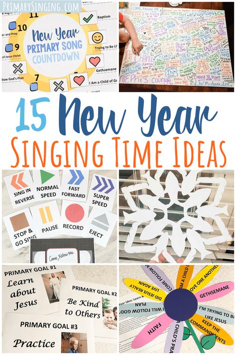 New Years Singing Time Ideas, Primary Songs Printables, Easy Primary Singing Time Ideas, Junior Primary Singing Time, New Years Primary Singing Time, Nursery Singing Time Ideas Lds, Easy Singing Time Ideas Lds, Primary Music Leader Ideas, Lds Primary Singing Time 2024