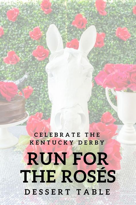 Kentucky Derby Tablescape, Kentucky Derby Centerpieces, Kentucky Derby Birthday, Kentucky Derby Food, Fancy Glassware, Kentucky Derby Themed Party, Mint Julep Bar, Red Rose Arrangements, Kentucky Derby Wedding