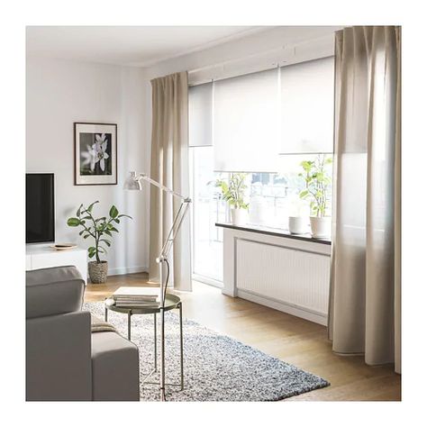 VIDGA Single track with corner connector - IKEA Ikea Panel Curtains, Curtains Ikea, Curtain Track System, Curtains Wall, Curtain Holder, Curtain Rails, Curtain Track, Curtain Wall, Window Dressings