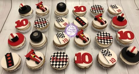 Car Themed Cupcakes, Hot Wheels Cake, Cars Cupcakes, Race Car Cakes, Cars Birthday Cake, First Birthday Cupcakes, Race Car Themes, Cupcakes For Boys, Race Car Birthday Party