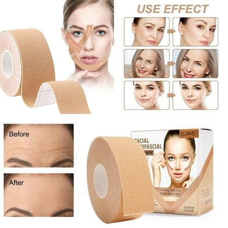 Facial Myofascial Lift Tape Wrinkle Patches,Face Eye Neck Lift Tape, Anti-Wrinkle Patches Anti- Stickers Neck Lift Tape For Firming And Tightening Skin Features: Facial Myofascial Lift TapeOur Face Lift Tapes Combat The Effects Of Face Lifts And Wrinkles. Specifically designed for sensitive skin on face and neck..The product package includes 1 Rolls of 2.5CM*5m0.98 Inch*196.8 Inch) Facial Myofascial Lift Tape. Multifunctional Anti-WrinkleSolve all kinds of facial wrinkles problems: such as forehead lines, frown lines, lower eyelid lines, eye lines, nasolabial , mouth lines, puffiness, etc.This face lift tape can Lift the face with rejuvenating results. How to useEasy to use, 2 hours every night,just a few minutes, super easy to face, stick in the designated position according to the instru