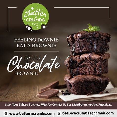 Brownie Shop, How To Make Brownies, Chocolate Pastry, Bakery Cake, Best Bakery, Food Menu Design, Social Media Post Design, Food Advertising, Food Graphic Design