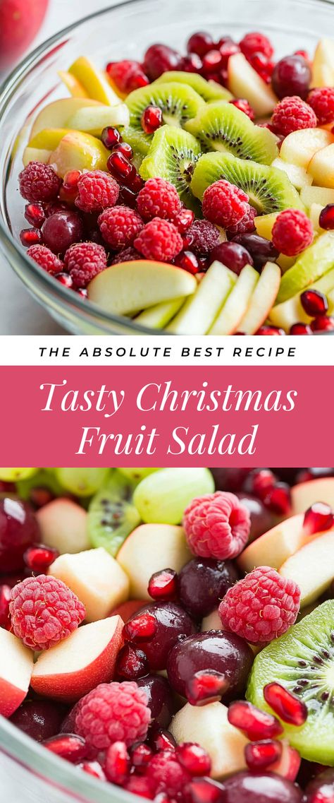 Image for Tasty Christmas Fruit Salad Homemade Christmas Desserts, Festive Fruit Salad, Healthy Christmas Desserts, Christmas Fruit Salad, Breakfast Fruit Salad, Easy Holiday Side Dishes, Winter Fruit Salad, Fruit Salad Recipe, Christmas Side Dishes