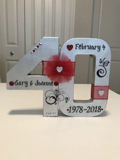 Diy 40th Anniversary Gifts, 40th Anniversary Table Centerpieces, 40th Anniversary Decor, 40 Years Anniversary Ideas, 40th Wedding Anniversary Ideas, 40 Wedding Anniversary Ideas Decoration, 40th Ruby Anniversary Party Ideas, Ruby Anniversary Party Ideas 40 Years, Ruby Party Decorations