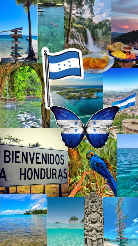 Honduras Flag Aesthetic, Honduras Aesthetic Wallpaper, Caribbean Honeymoon, Honduras Flag, Honduras Travel, Hispanic Culture, Culture Day, Vision Board Inspiration, Hispanic Heritage Month