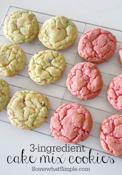 Lemon Cake Mix Cookies, 3 Ingredient Cakes, Cake Box Cookies, Recipes Using Cake Mix, Soya Mumu, Cake Mix Cookie Recipes, Lemon Cake Mixes, Box Cake Mix, Cake Mix Recipes