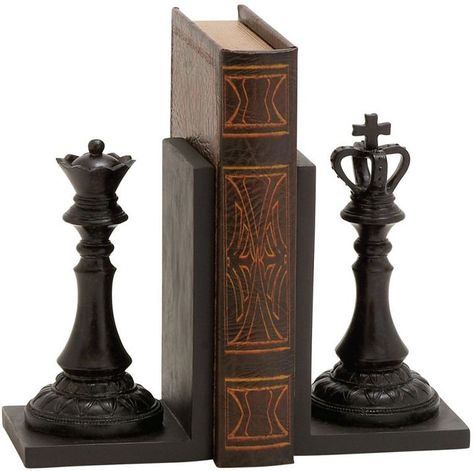 Uma Enterprises 2Pc #Chess #Bookend Set Chess King And Queen, Queen Chess Piece, Chess King, Chess Queen, Decorative Bookends, Book Holders, Book Organization, King And Queen, Unique Book