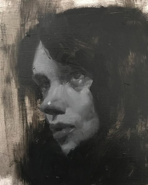 Monochrome Oil Painting Portrait, Monochrome Portrait Painting, Monochrome Oil Painting, Monochrome Portrait, Potrait Painting, Monochrome Painting, Rennaissance Art, Charcoal Portraits, Portrait Sketch