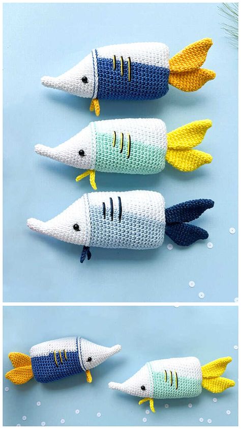 Amigurumi Fish Free Pattern - Free Amigurumi Ocean Crochet, Amigurumi Fish, Crochet Fish Patterns, Free Crochet Amigurumi Patterns, Free Crochet Amigurumi, Crochet Beach Bags, Crochet Fish, Crochet Size, Crochet Amigurumi Patterns