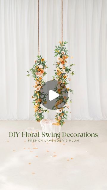 Peach Decor, Diy Swing, Paper Garden, Floral Wedding Decorations, Set The Mood, Outdoor Swing, July 7, Photo Op, Ceremony Decorations