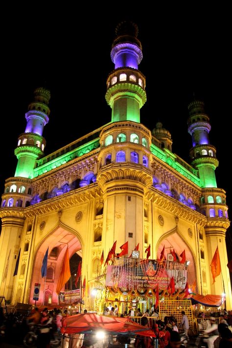 Charminar, Hyderabad Charminar Hyderabad, Aesthetic Assignment Ideas, Indian Arch, Travel Destinations In India, Temple India, Diverse Beauty, Metro Rail, Kali Mata, Persian Architecture