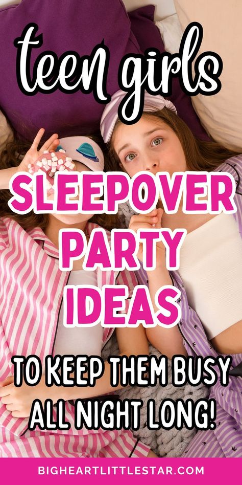 Need some fun girls sleepover ideas? This guide is packed with exciting games, creative activities, and tasty food perfect for teens and teenagers. Whether it's a birthday slumber party or just a fun night with friends, these party ideas will keep everyone entertained and happy. Check out this full list to get started! Girls Sleepover Party, Teen Sleepover Ideas, Fun Sleepover Games, Girls Slumber Party, Best Snacks For Sleepovers, Fun Sleepover Activities, Sleepover List Ideas Games For Sleepovers Teen Parties, Sleepover Ideas 4 People, 13th Birthday Party Ideas For Girls Sleepover, 13th Birthday Sleepover Ideas, Sleep Over Theme, Birthday Sleepover Ideas For Teens, Snacks For Sleepovers, Girls Slumber Party Ideas, Teen Sleepover Games