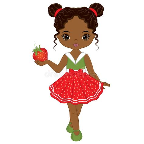 Strawberry Vector, Cupcake Vector, African American Artwork, Strawberry Girl, Girl Vector, Black Fairy, Quilt Labels, Embroidery Patterns Free, African American Art