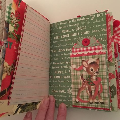 December journal Junk Journal Christmas Ideas, Christmas Junk Journal Page Ideas, Christmas Junk Journal Ideas, Junque Journal, Christmas Journals, December Journal, Christmas Mini Albums, Christmas Junk Journal, Christmas Ephemera