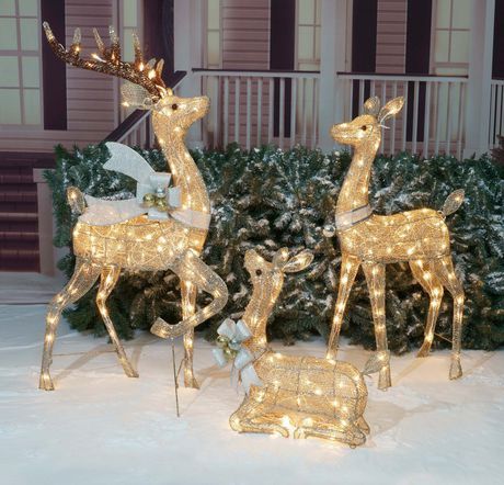 Exterior Christmas Lights Walmart, Christmas Yard Displays Lights, Christmas Diy's, Deer Light, Outdoor Christmas Decorations Yard, Diy Christmas Lights, Christmas House Lights, Colonial Christmas, Holiday Romance