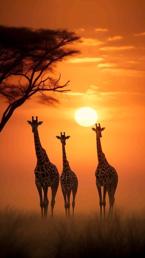 Wildlife Photography Wallpaper, Jungle Sunset, Giraffe Wallpaper, Giraffe Photography, African Wildlife Photography, Africa Sunset, Wildlife Wallpaper, Giraffe Pictures, Wild Animals Photography