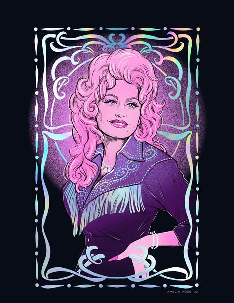 "Just because I'm blonde don't think I'm dumb Cause this dumb blond ain't nobody's fool!" The QUEEN of country! printed with love in the USA Amelia Rose, Holographic Foil, Pop Culture Art, Artist Illustration, Dolly Parton, Print Artist, Rose Tattoo, Children's Book Illustration, Illustration Print