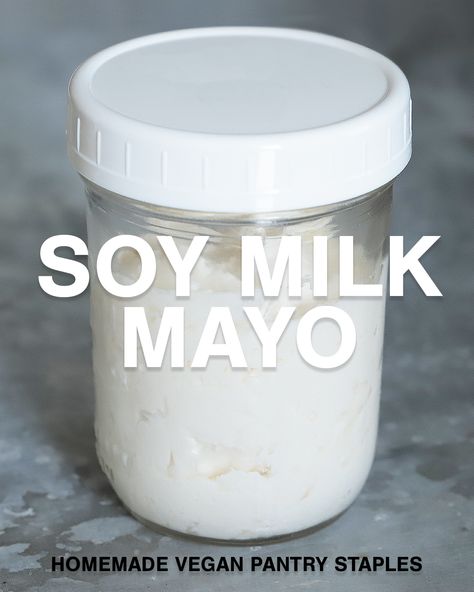 This recipe has a long and scattered history. But it works, so just trust me on that. I believe the first place I saw this “milk mayo” concept was back … Cold Tea Recipes, Soy Milk Recipes, Vegan Mayonaise, Vegan Pantry Staples, Homemade Soy Milk, Hot Recipes, Vegan Recepies, Vegan Pantry, Homemade Mayo