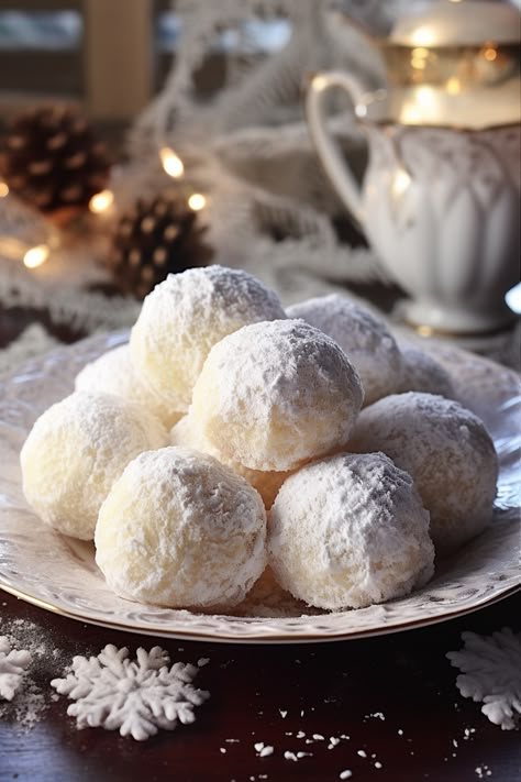 Sweetened Condensed Milk Snowballs, Snowball Recipe, Sweetened Condensed Milk Recipes, Condensed Milk Recipes, Snowball Cookies, Crunchy Pecans, Milk Recipes, Sweetened Condensed Milk, Yummy Sweets