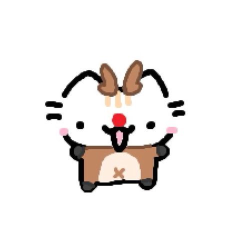 A Cat, Pixel Art, Reindeer, White, Art