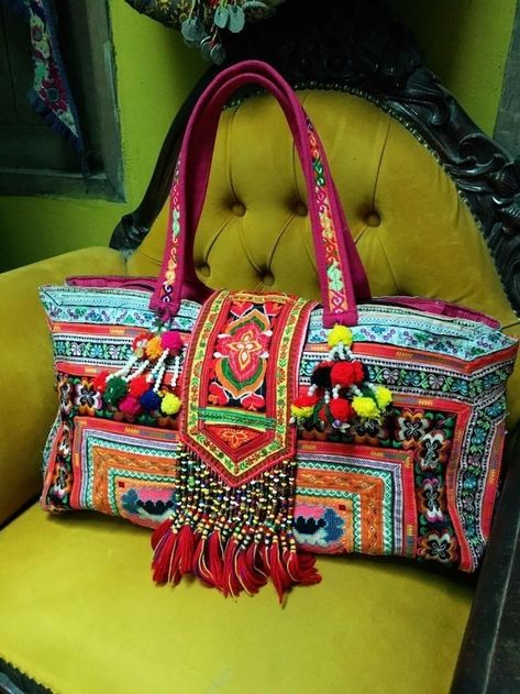 Boho Chic Bags, Boho Handbags, Embellished Bags, Bohemian Bags, Potli Bags, Boho Purses, Diy Purse, Colorful Bags, Fabric Accessories