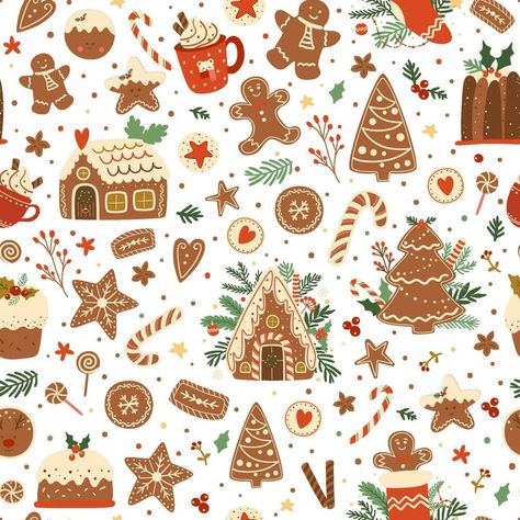 Winter Holiday Desserts, Ceramic Underglaze, Underglaze Transfer, Holiday Iphone Wallpaper, Ginger Jar Lamp, Wallpaper Iphone Christmas, Paper Wallpaper, Repeat Pattern, Christmas Paper