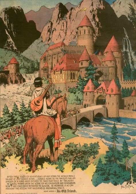 Mysterious Paintings, Charles Vess, Prince Valiant, Newspaper Comic Strip, Roi Arthur, Valiant Comics, Fairytale Illustration, The Elder Scrolls, Bd Comics