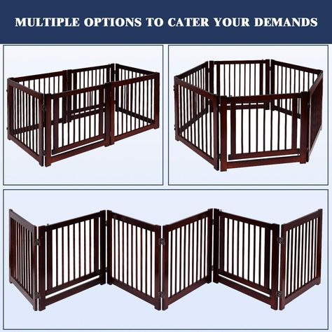 Wood Dog Fence, Wooden Dog Gates, Wooden Pet Gate, Freestanding Pet Gate, Pet Room, Entryway Stairs, Safety Fence, Pet Fence, Floor Safe