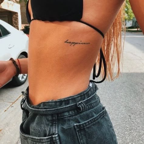 Small Tattoos on Twitter: "Happiness ✨… " Rib Tattoos For Guys, Happiness Tattoo, Small Girl Tattoos, Inspiration Tattoos, Tiny Tattoo, Cute Small Tattoos, Dainty Tattoos, Small Tattoo Designs, Rib Tattoo