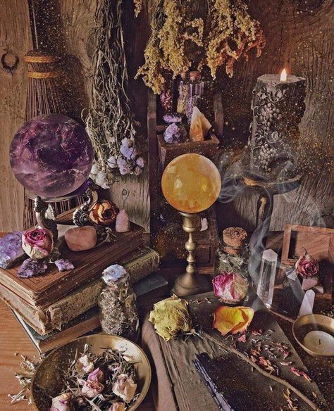 The Awakening Witch🦋 Podcast✨ on Instagram: “What a beautiful space😍✨🔮🦋🍄🌙🌞✨🌿🕯🔮🦄🧿🧘🏽‍♀️🪴🧚🏼‍♀️💫🖤🐉🌻🪐🏜(📸:Couldn’t find source, not my photo) • • • • #witchcraft #spirituality…” Witchy Altar, Witchy Room, Witch Room, Witch Cottage, Witches Altar, Magic Aesthetic, Modern Witch, Witchy Decor, Witch Decor