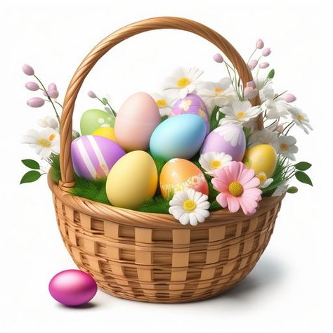 Basket with Easter eggs standing on a green meadow by Alla Kochetova - Playground Meadow Flowers, Creating Art, Easter Eggs, Create Yourself, Presentation, Art Reference, Easter, The Creator, Green