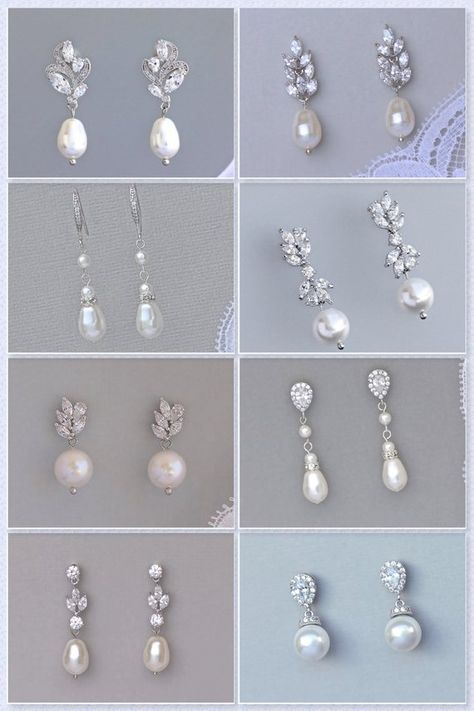 Pearl bridal earrings