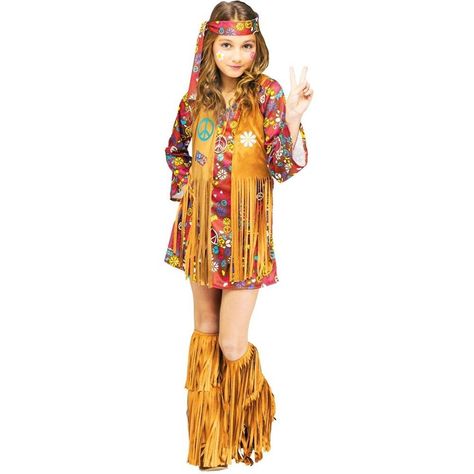 13 Greatest Halloween Costumes for Girls - Hippie Costume Kids, Hippie Costume Diy, Peace And Love Hippie, Hippie Costume Halloween, Hippie Kids, 60s Girl, Hippie Halloween, Hippie Look, Hippie Costume